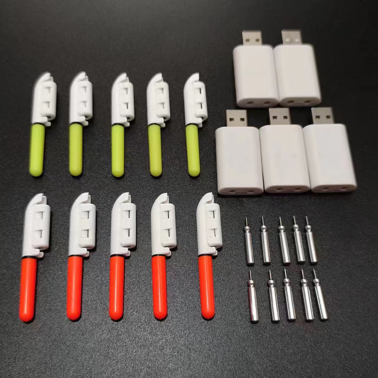10 st/parti elektronisk ljuspinne med uppladdningsbart batteri, klämma på fiskespö, lysande lampa  a578  cr322 / cr425