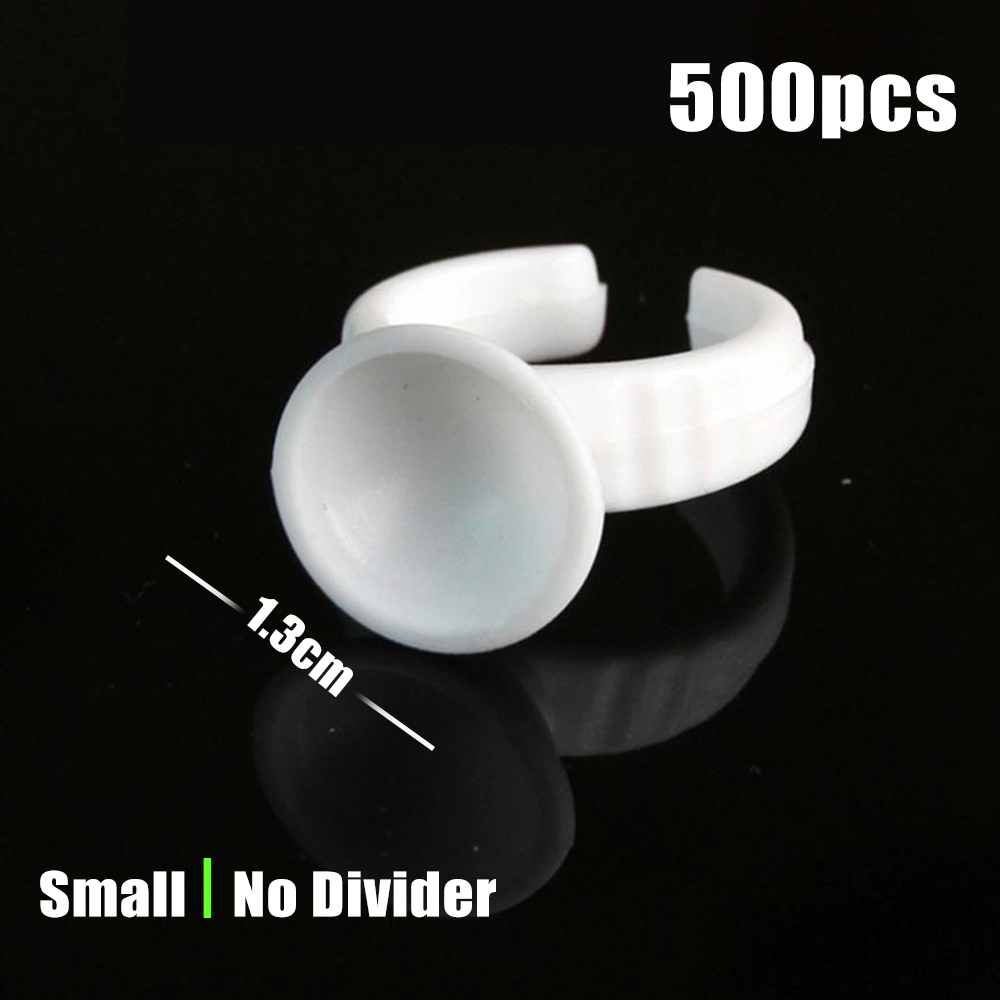 Anillos de pegamento para pigmento Microblading, soporte para tinta de tatuaje S/M/L, accesorios de maquillaje para cejas, tazas de pegamento para extensión de pestañas, 100/1000 Uds.: Negro