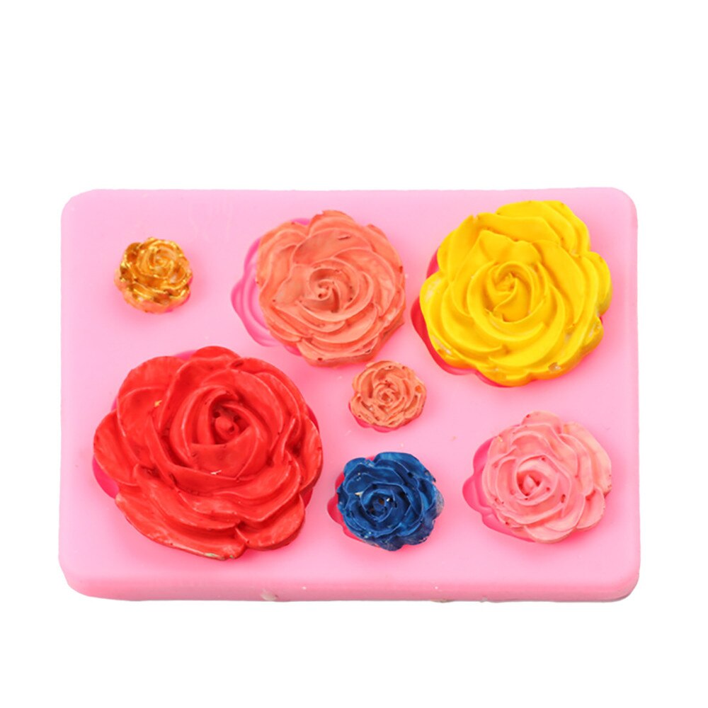 Rose Flower Silicone Molds Wedding Cupcake Topper Fondant Cake Decorating Tools Sugarcraft Candy Clay Chocolate Gumpaste Moulds