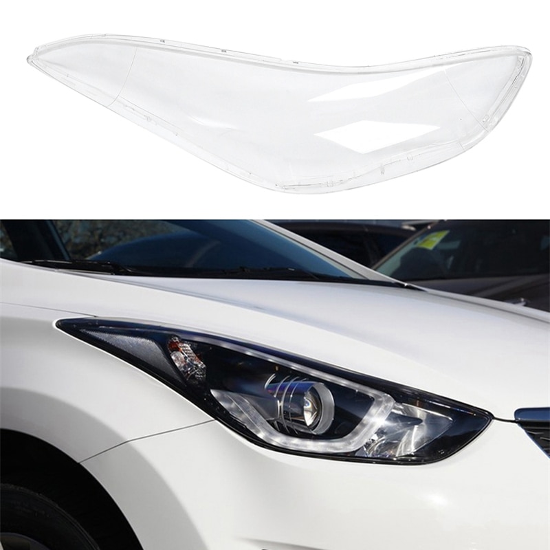 Car Front Headlamp Lens Car Replacement Auto Shell Cover for Hyundai Elantra: right