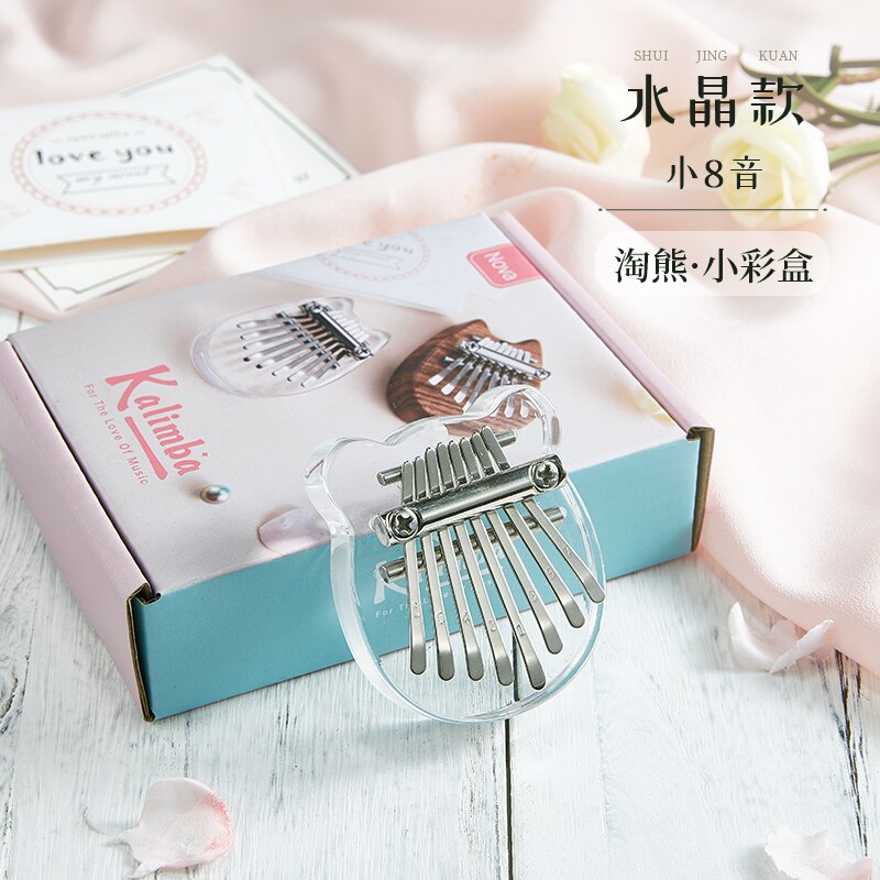 Kalimba duimharp karin bach mini vingerpiano draagbare 8- tonige dubbele vingerpiano kristallen kaart lymfe: Tao xiong