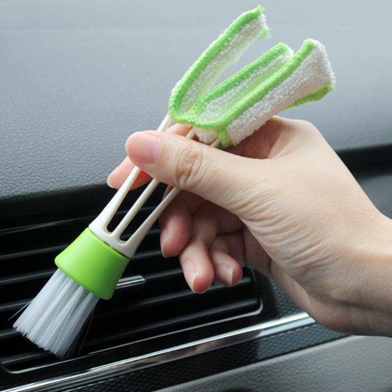 1Pc Multi-functional Cleaning Brushes Double Ended Car Air Conditioner Vent Slit Brush Instrumentation Dusting Blind Keyboard