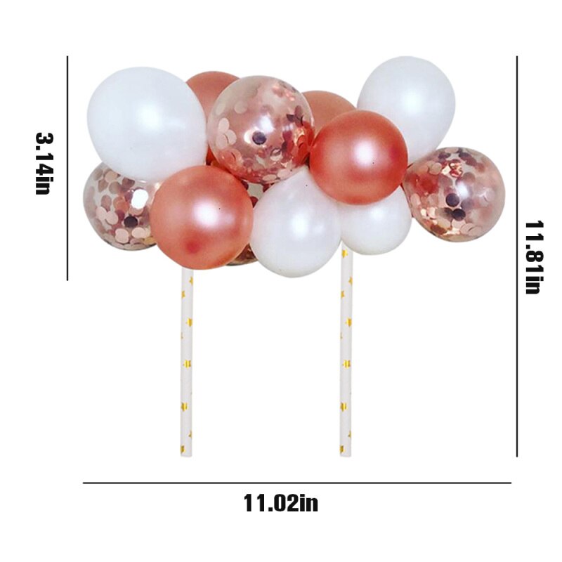 5 Inch Taart Ballon Decoratie Set Topper Glitter Taart Plug-In Voor Weedding Verjaardagsfeestje Transparant Confetti Sequin Levert