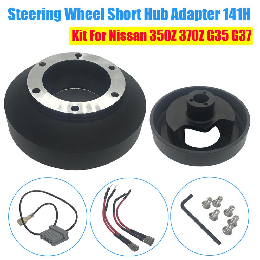 6 Hole Short Thin Hub Adapter Fit For Nissan 350Z 370Z Steering Wheel Short Hub Adapter Kit G35 G37 141H Mounting kit surface