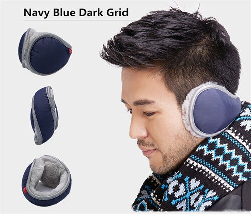 Vattentäta varma hörselkåpor vintervikbara reflekterande hörselskydd täcker kyltåliga justerbara hörselkåpor: Marinblå
