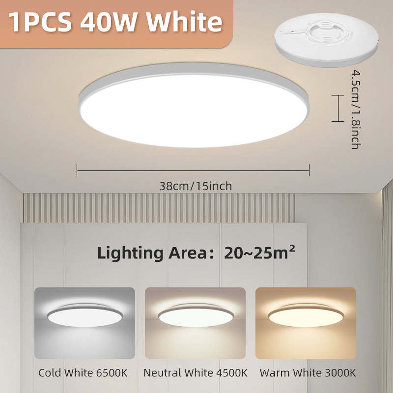 LED Plafondlamp LED-paneel Verlichtingsarmaturen 220V Woonkamer Slaapkamer verlichting 18W 30W 40W Wit plafondverlichting Binnenlampen: WHITE / 3w