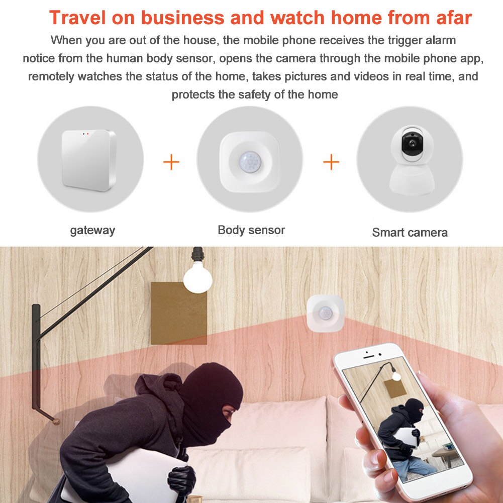 5m Range Modern Burglar Indoor Wireless Detector Smart App Alerts Infrared High Sensitive Remote Monitor PIR Motion Sensor Alarm