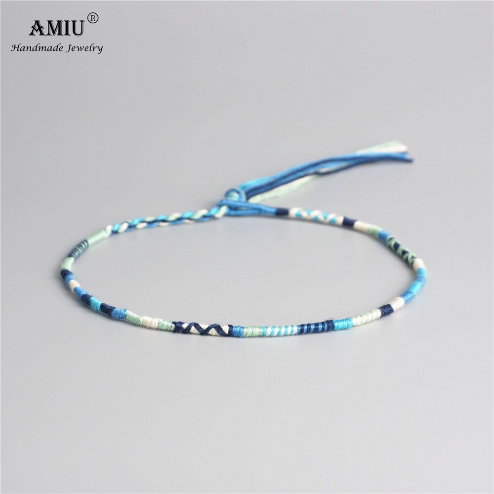 Amiu handgjorda vävda bomullstråd boho choker halsband wrap justerbar vintage choker bohemian halsband: 4