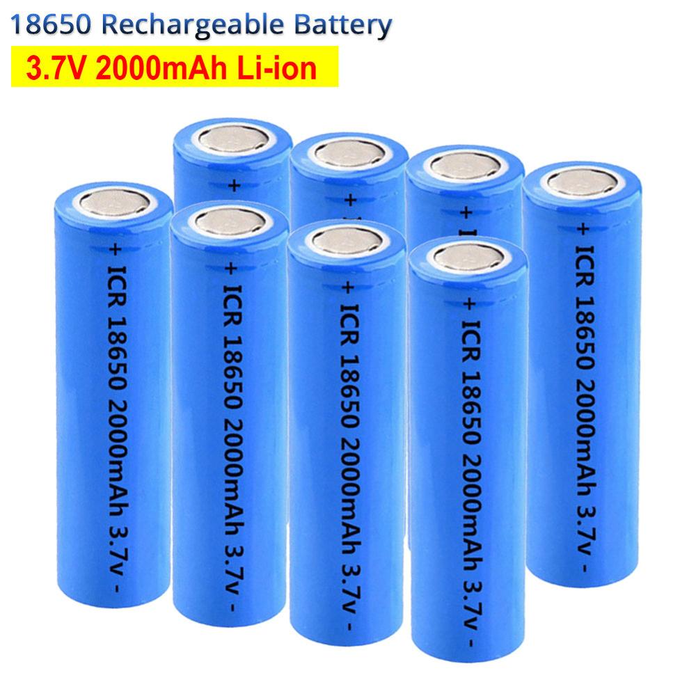 18650 Battery CR18650 Rechargeable Battery 3.7V 2000mAh Li-ion Battery Cell for DIY Power Tool Battery Flashlight Solar light