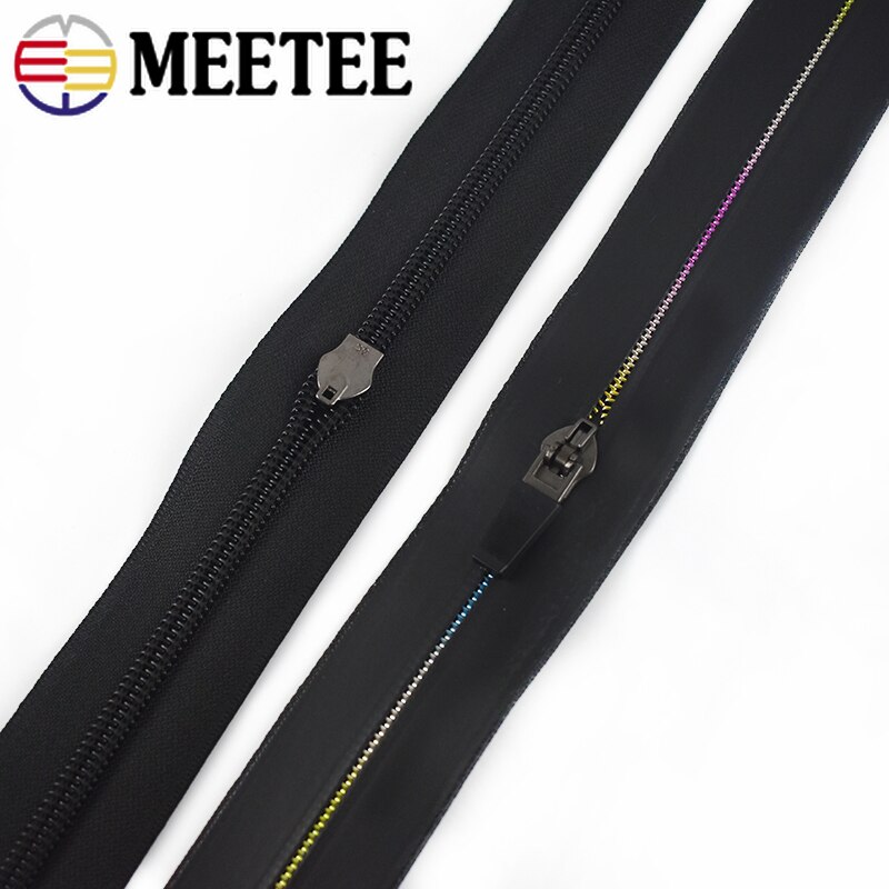 Fermeture éclair en Nylon avec dents colorées, 2/4M, 5 #, pour la couture, noir, imperméable, Invisible, en plastique, sac de veste d&#39;extérieur, accessoires de bricolage