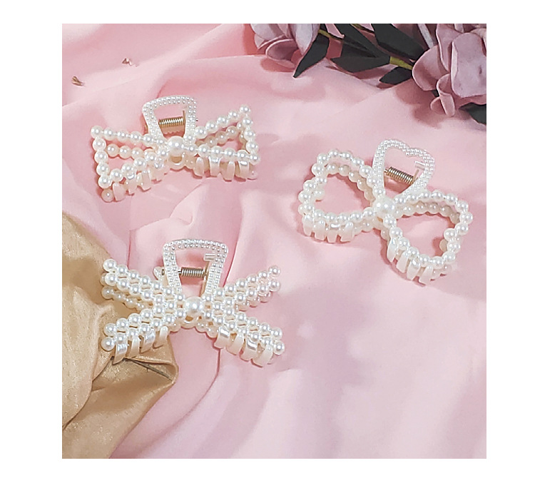 Horquilla geométrica con perlas pequeñas y medianas para mujer y niña, pinzas para el pelo de cangrejo, accesorios para el cabello, novedad de
