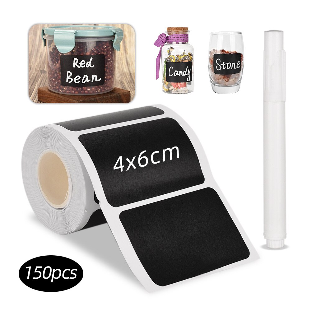 150Pcs Potten Pantry Labels Keuken Spice Stickers Opslag Organisatoren Krijtbord Kruidkruik Label Met Witte Uitwisbare Vloeibare Pen: Default Title