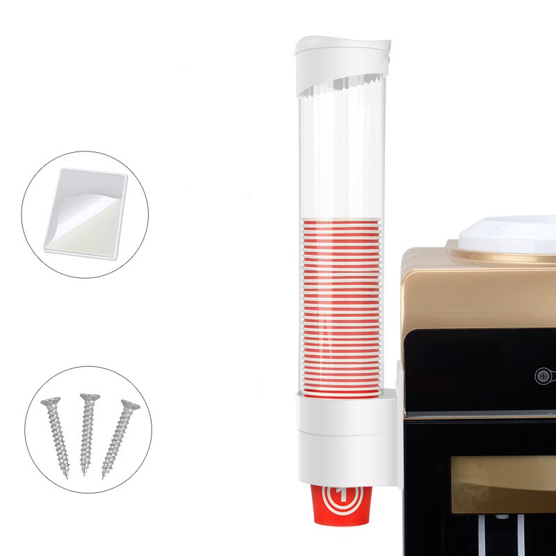Disposable Paper Cups Dispenser Plastic Cup Holder for Water Dispenser Wall Mounted Automatic Cup Storage Rack Cups Container