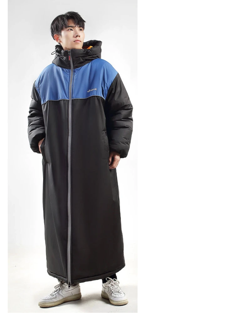 Ropa de ciclismo antifrío, impermeable y a prueba de viento, aislamiento de invierno para motocicleta, ropa de moto de nieve integrada de felpa gruesa: Azul / XXL