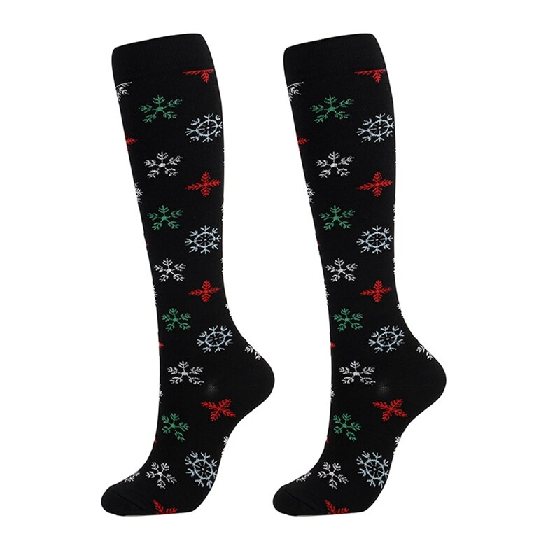 Compression Sports Socks Women Men Knee High/Long Printed Nylon Hosiery Footwear Accessories