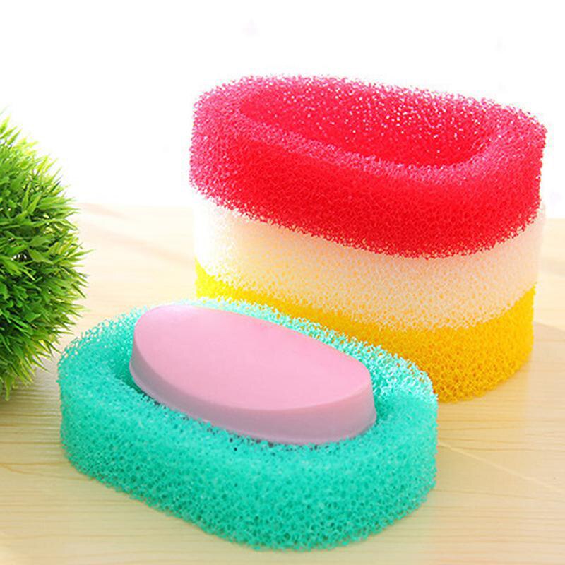 1Pc Draining Sponge Soap Dish Plate Bathroom Soap Storage Boxes Kitchen Tub Sponge Soap Holder Rack for Washroom