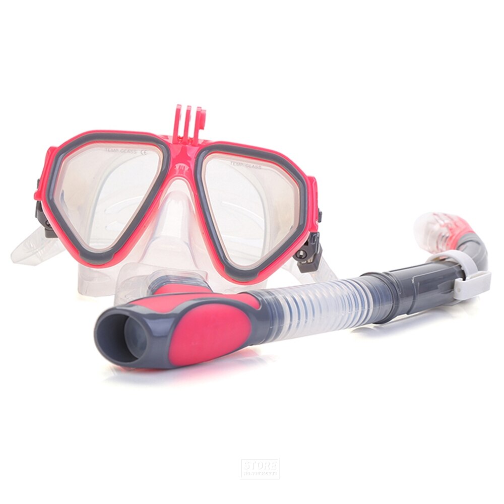 Adult Dive Mask Swimming Tube Underwater Scuba Anti Fog Snorkeling Goggles Glasses Respiratory Masks Dive Equipment: M2057 PINK BRACKET / L/XL
