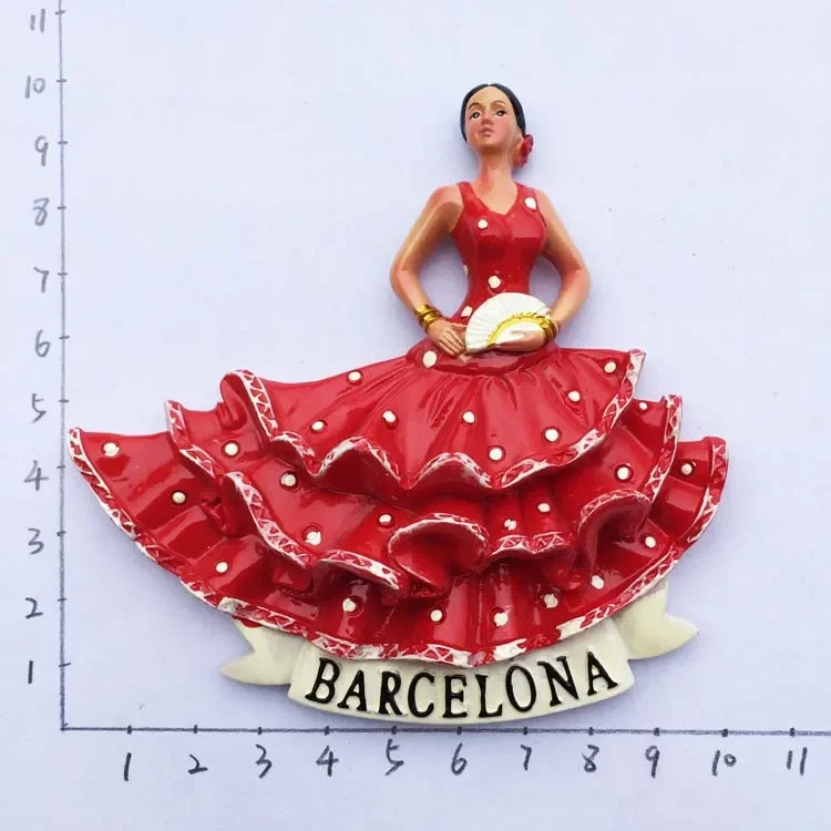 Magneet Tenerife Spanje Barcelona Toerisme Souvenirs Flamenco Danser Malaga Koelkast 3D Magnetische Stickers Ideeën: WHITE