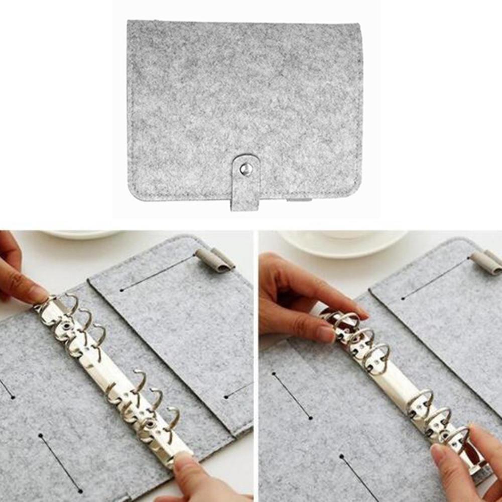 Planner Agenda Binder Loose Leaf Diary Felt Planner Journal Diary Cover A5 Gray A5 Felt Notebook Covers (No Inner Page)