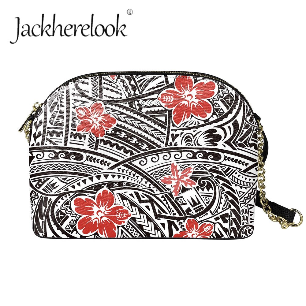 Jackherelook Ladies Hawaiian Hibiscus Flower Pattern Girls Polynesian Style Trendy Party Corssbody Messenger Chain Bolsa: ZBAB085D49