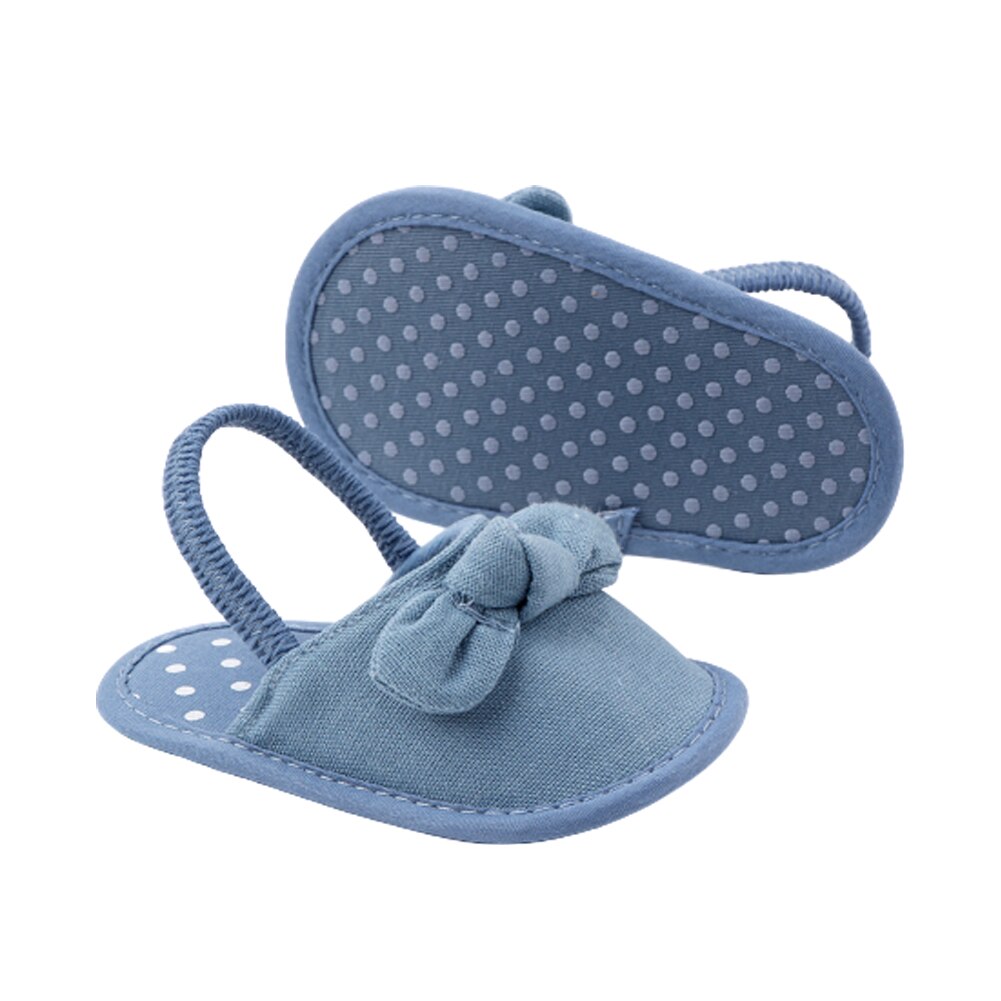 Prewalker do bebê, cor sólida anti-deslizamento sandálias sapatos de bebê para meninas meninos, branco/rosa/azul denim