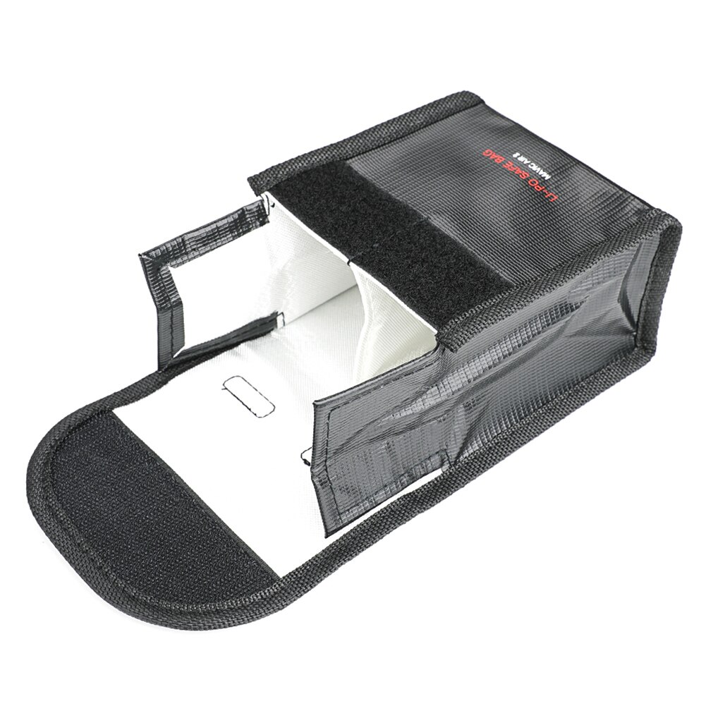 Battey Safe Bag Portable Case Waterproof Explosion Proof Lightweight Guard Drone Accessories Fire Resistant For DJI Mavic Air 2: Black 2 Batteries