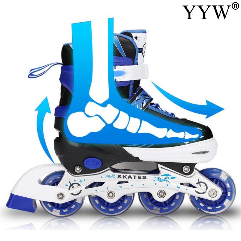Kinderen Inline Skates Rolschaatsen Rollen Outdoor Beginner 4 Wielen Abec-5 Met Staart Brake Jongens Meisjes Unisex Wielen Schoenen