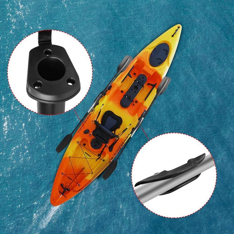Kayak Fishing Rod Holder Flush Mount with Cap Cover and Paddle Clips for Kayak,Fishing Boat,Canoe Fishing Tackle Tool