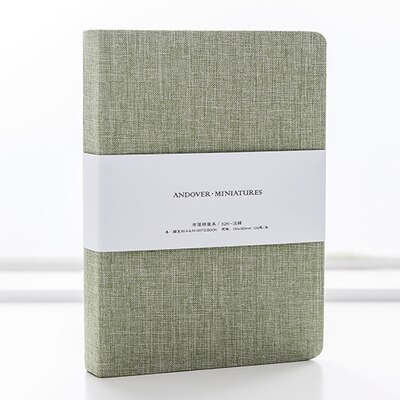Cuaderno de con cubierta de tela Simple de 32K, cuaderno bonito en blanco para viajeros: Green / 17.8x12.5cm