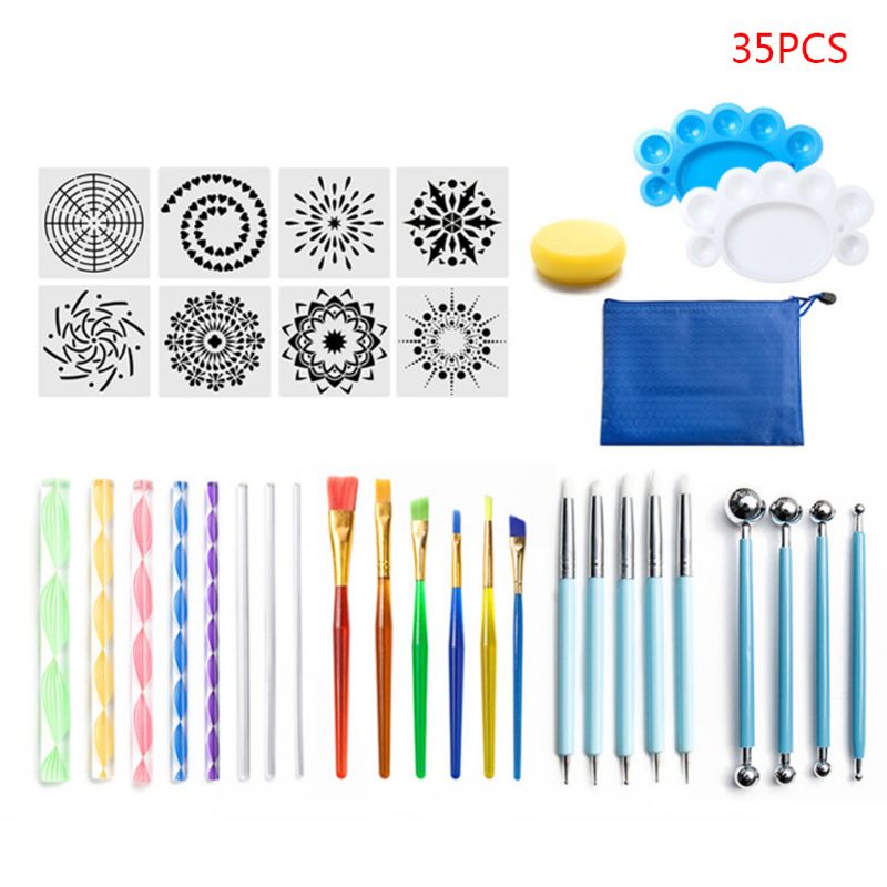 40pcs/set Mandala Dotting Tools for DIY Painting Rock Pottery Stencil Template X7YD: 23