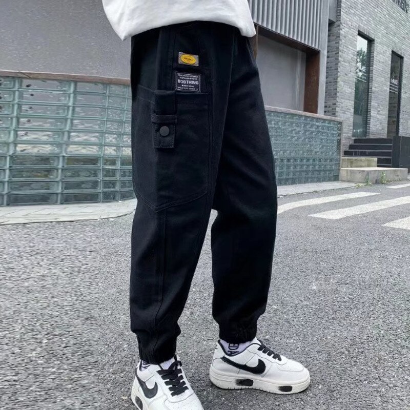 Boys' Pants Spring and Autumn Overalls Children's Loose Casual Children's Clothing Leggings Are Thin Slender Legs