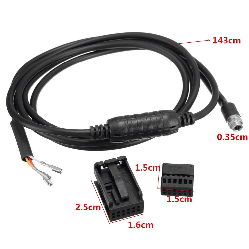 Câble auxiliaire Audio et musique noir femelle, 12 broches, 3.5mm, pour BMW E60 E63 5 6 Series 550i 520d 525d 525xd 530d 530xd