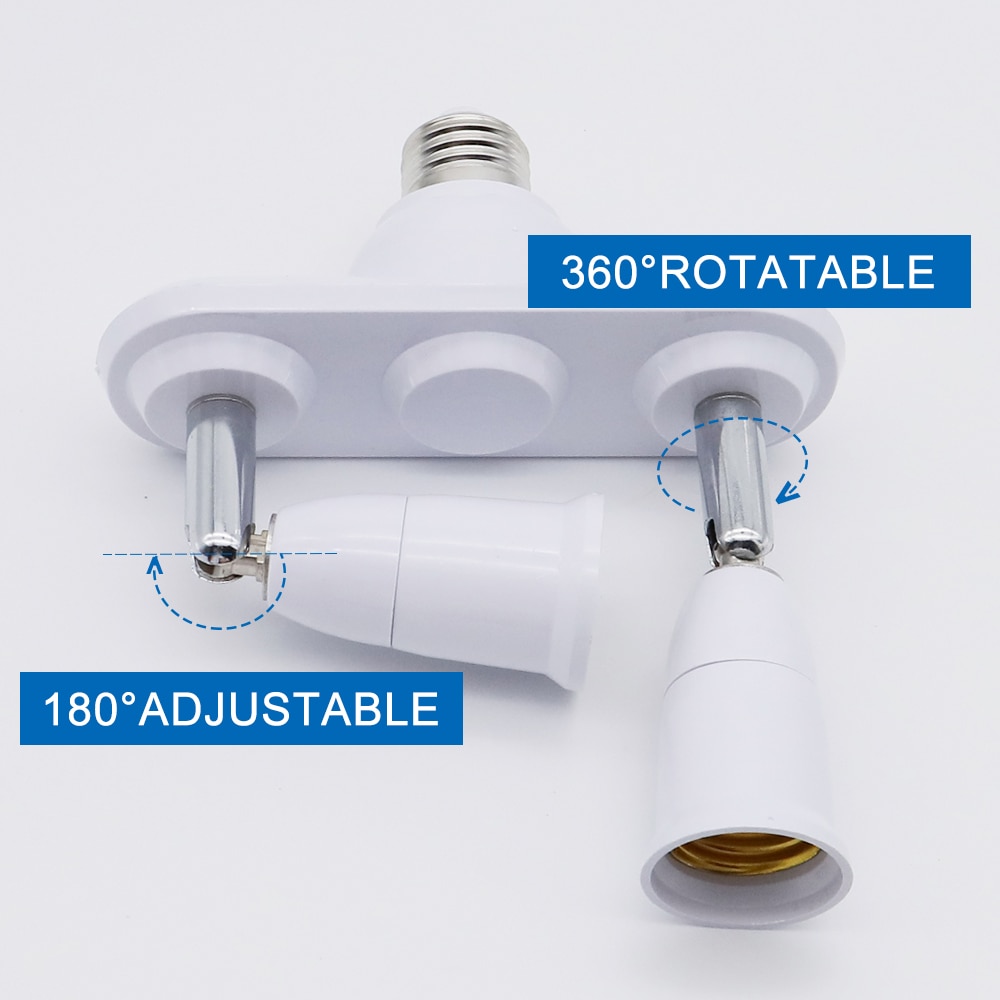 1 Tot 2/3/4/5 E27 Om E27 Socket Splitter Verstelbare Converters Lamp Base Houder Voor E27 Led lamp