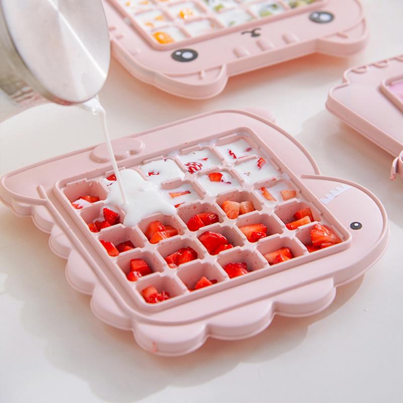 Cubitos de hielo caseros de estilo lindo para el hogar, pequeño congelador, nevera, cubito de hielo congelado, molde de cubitos de hielo de animales de dibujos animados, rejilla de hielo, herramientas de cocina