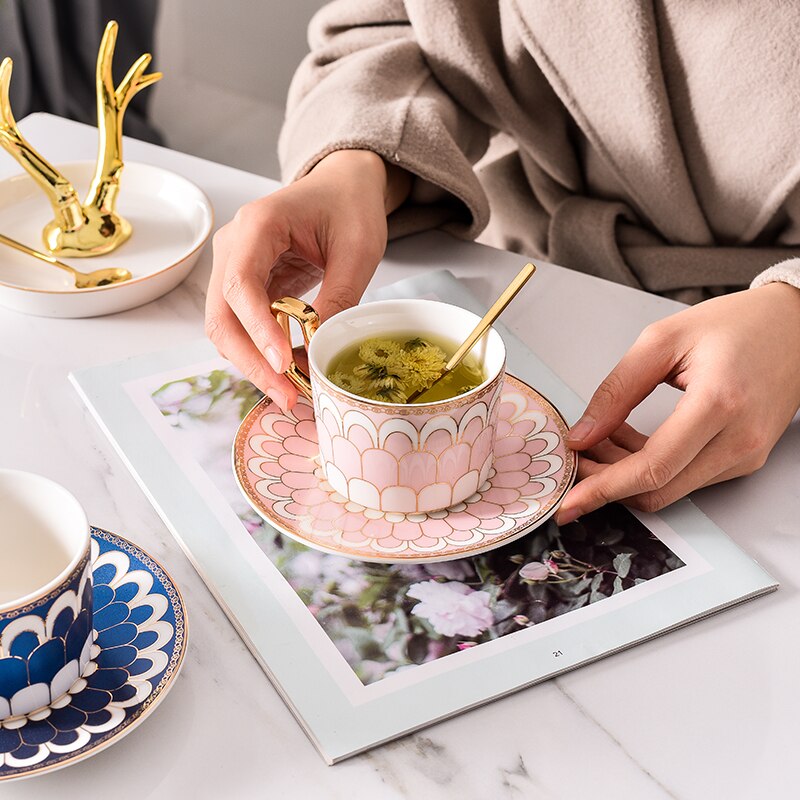 Tea Cup Saucers Bone China Teacups Coffee Cups Coffee Cup Saucers Set Mug Coaster Dish Set Office Tea Set Home Coffee Set