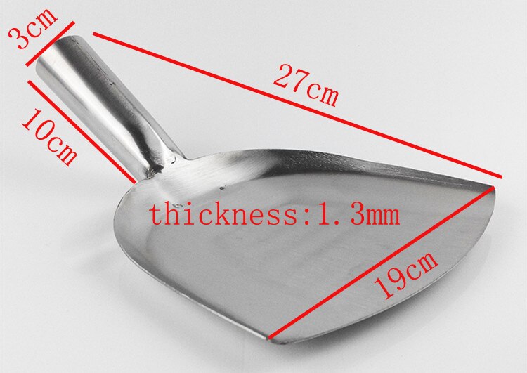 stainless steel turner cooking tool long handle Restaurant Chef big turners spatula utensil wok large shovel kitchen accessories: 19cm