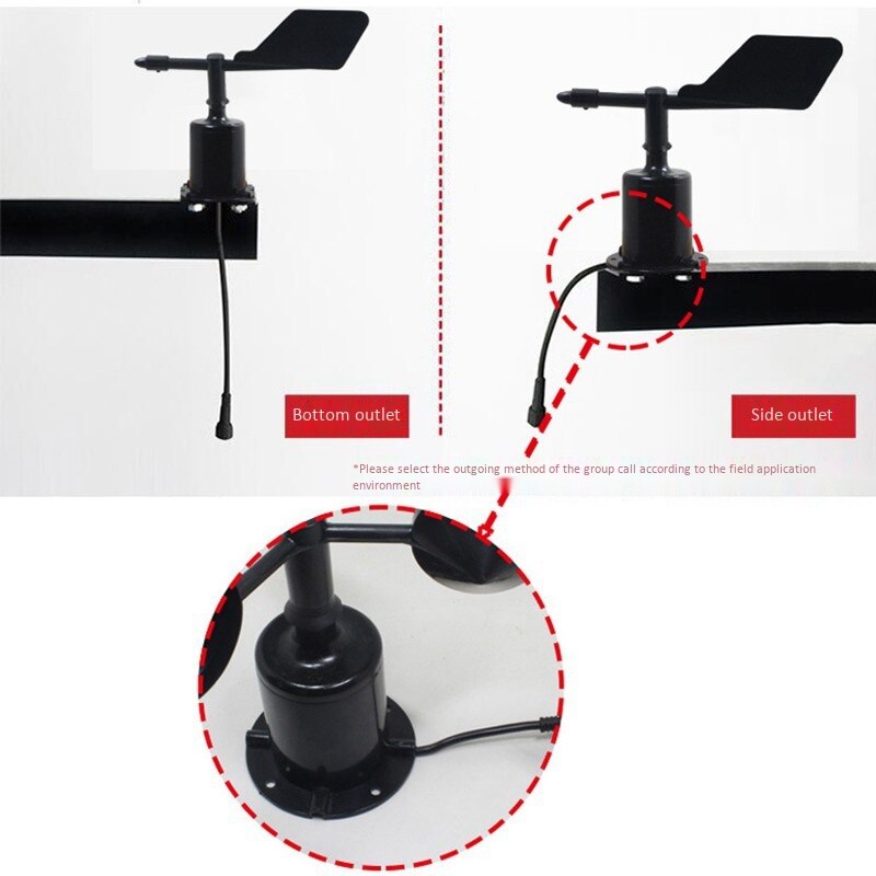 DC10-30V capteur de vitesse du vent 4-20MA 8 Indication Direction Polycarbonate capteur de vitesse du vent anémomètre outil de mesure de vitesse