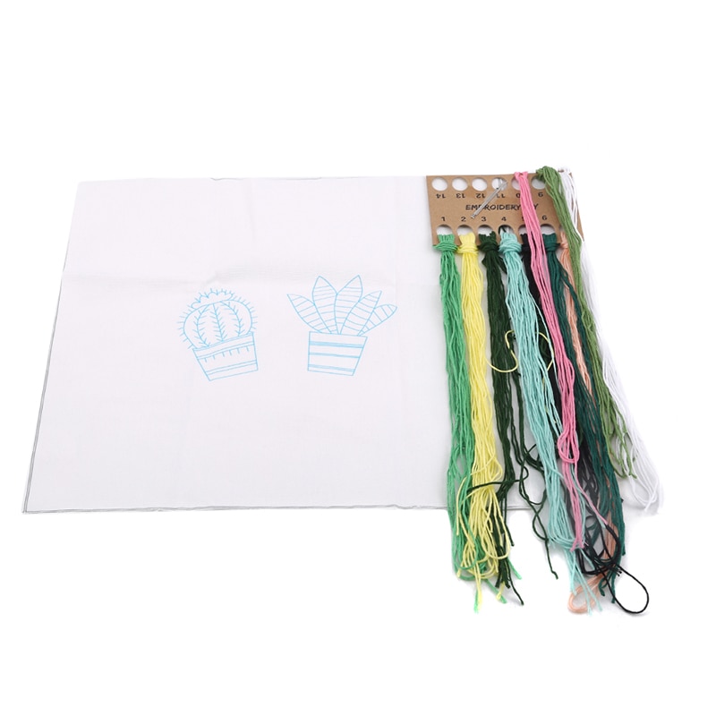 Håndlavet stof korssting håndarbejde sæt begynder broderi diy kunst syning proces rundt broderi kit