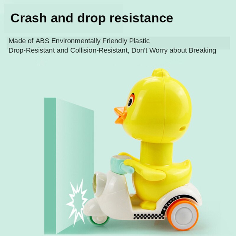 Little Yellow Duck Motorcycle Toy Inertia Animal Cars Children Cute Duck Press Pull Back Car Toys Kids