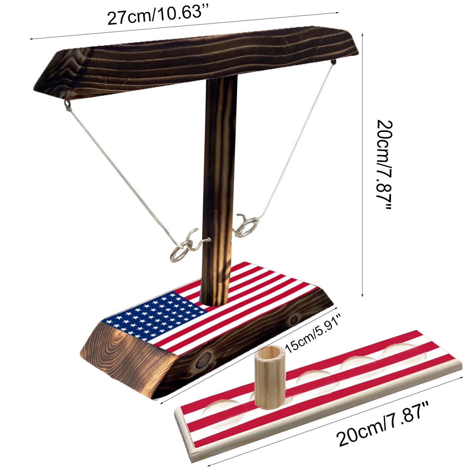 Independence Day Handmade Wooden Ring Toss Hooks Fast-paced Interactive Game For Bars Home Party Toys