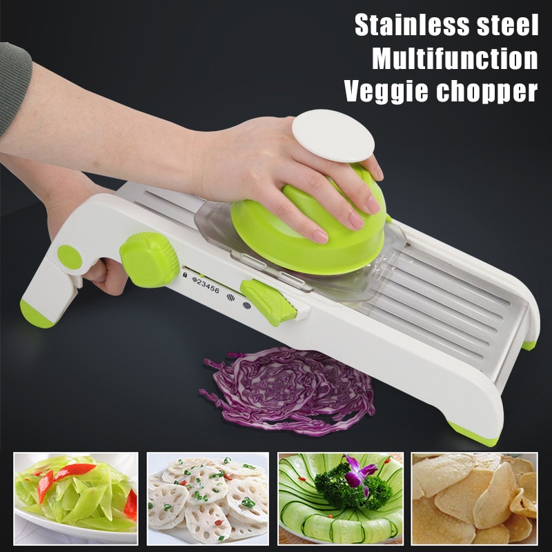 Multifunction Mandoline Slicer Adjustable Vegetable Slicer Multi Blades Manual Potato Carrot Grater Onion Slicer BV789: Default Title