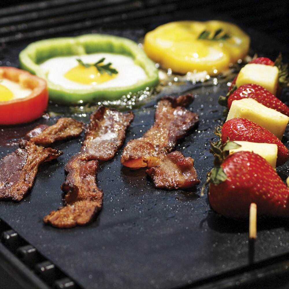 1-5pcs Reusable BBQ Grill Mat Non-Stick Pad Baking Sheet Portable Outdoor Cooking Picnic Barbecue Oven Tool