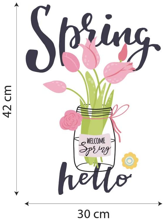 Fensteraufkleber-Set „Frühlings Sommer“ – 130x30 Cm, Transparentes PVC, Repositionierbar, Witterungsbeständig