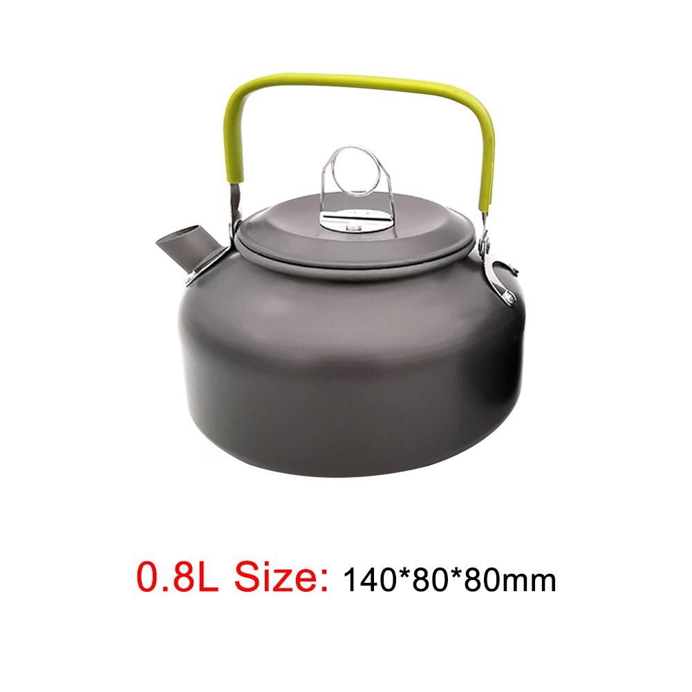 Draagbare Camping Kook Waterkoker Aluminium Outdoor Theepot Waterkoker Pot Koffie Pot Picknick Servies 0.8/1.1/1.2/1.6L: 0.8L