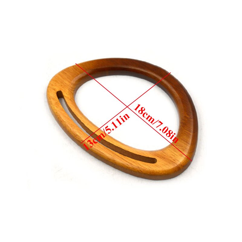 Mango de madera en forma de D, herramienta de bolso marrón de madera maciza, marco de madera degradado, accesorios únicos para bolsos, mango de