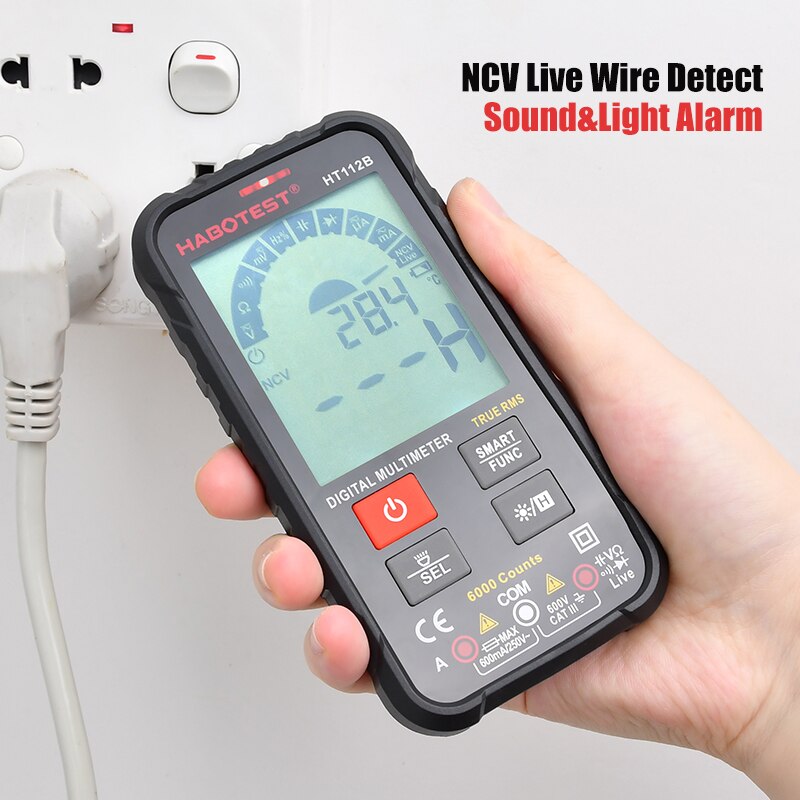 Digital-Multimeter Tester Professionelle Auto Range Batterie Test Smart Mini Multi Meter Kapazität Amp NCV Voltmeter HT112B
