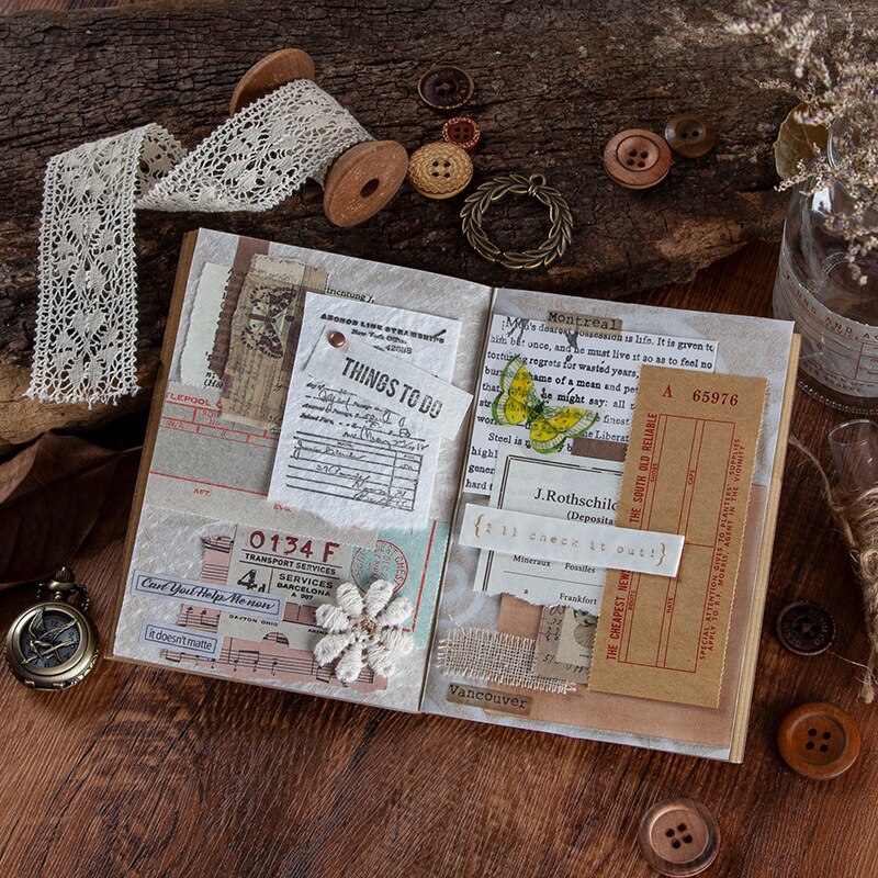 Bloc de notas Retro, 30 hojas, notas decorativas, Vintage, Nota de papel, papelería, suministros de oficina