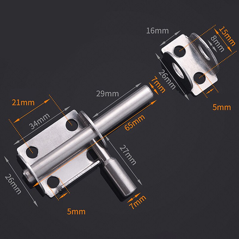 Stainless Steel Sliding Hasp Latches Door Chain Locks Bathroom Door Window Cabinet Fitting Slide Bolt Latch Security Tools K802