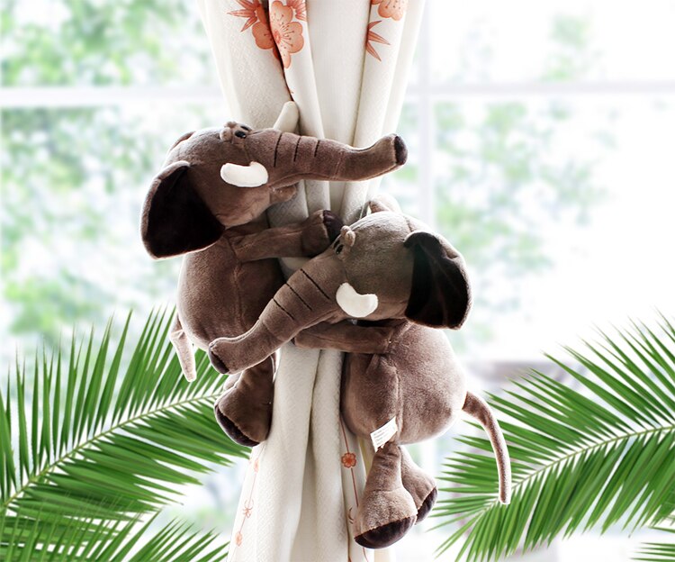 2 pièces Jungle forêt animaux rideau porte-embrasse crochets cravate dos enfants chambre décoration accessoires Holdback rideau sangles: F