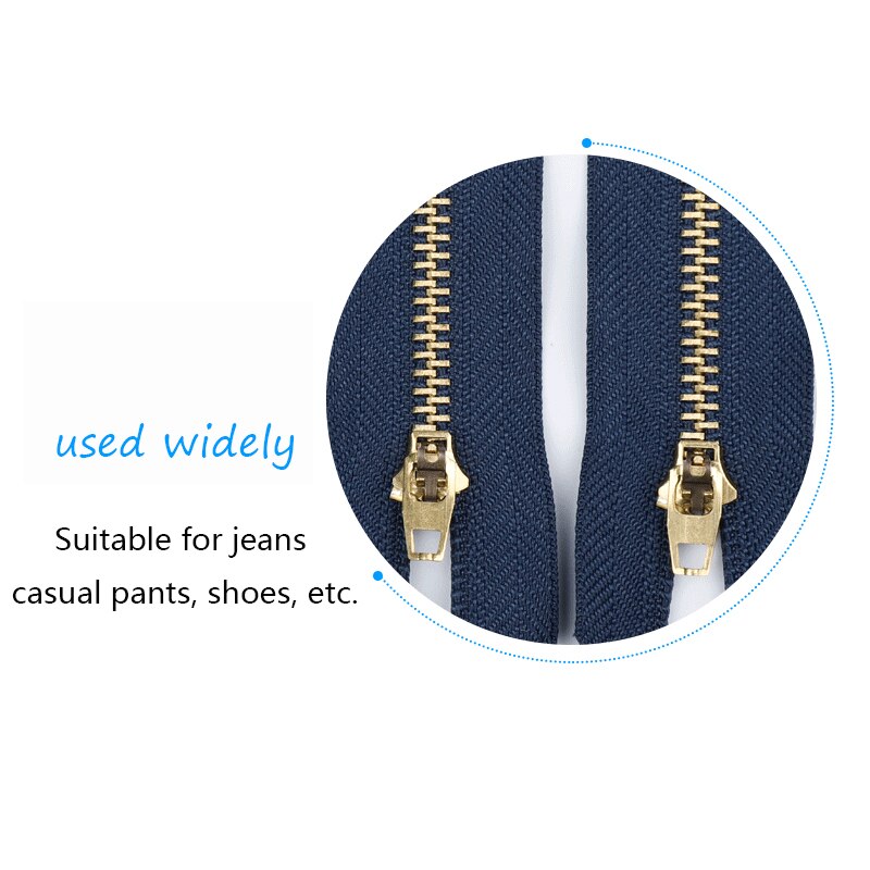 25 PCS Zipper No. 4 Metal Brass DIY Spring Head Closed Trousers Placket Jeans Zipper For Sewing Fermeture Eclair